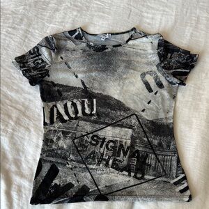 Miaou Black and Gray Graphic Tee